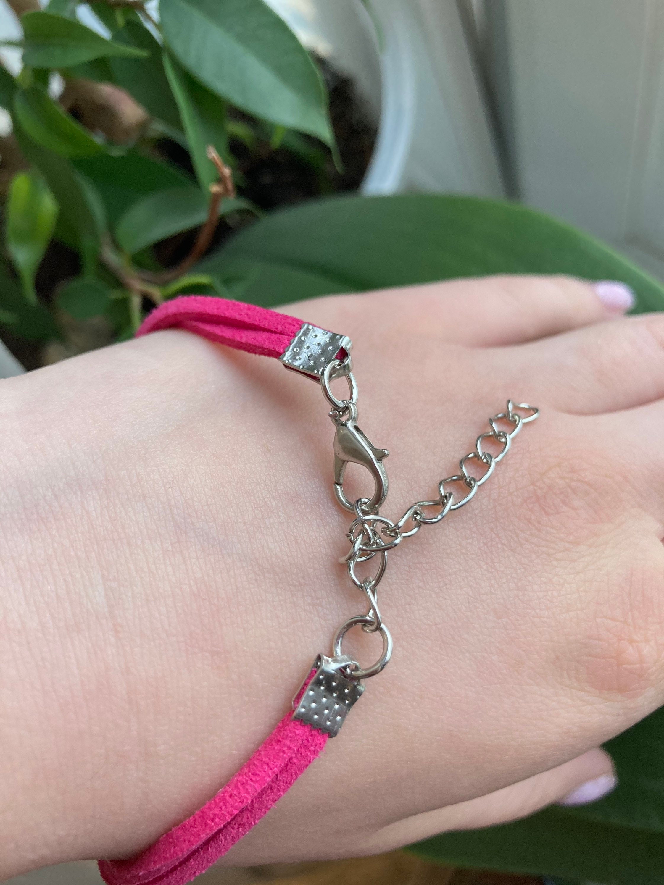 Pink leather bracelet of epoxy resin and real yellow flowers Etsy