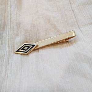 Vintage Gold Tie Clip: Retro Mod Mens Jewelry