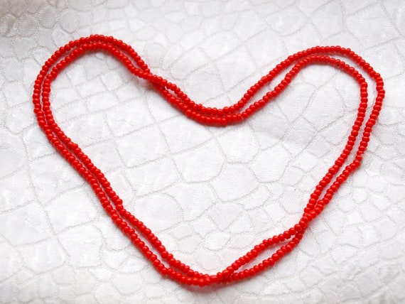 Red beaded necklace Minimalist red necklace Red b… - image 2