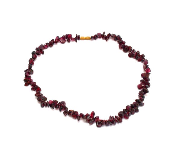 Garnet necklace Vintage necklace Garnet beads Garnet jewelry Garnet stone  necklace Red garnet necklace Garnet gemstone necklace Garnet beads