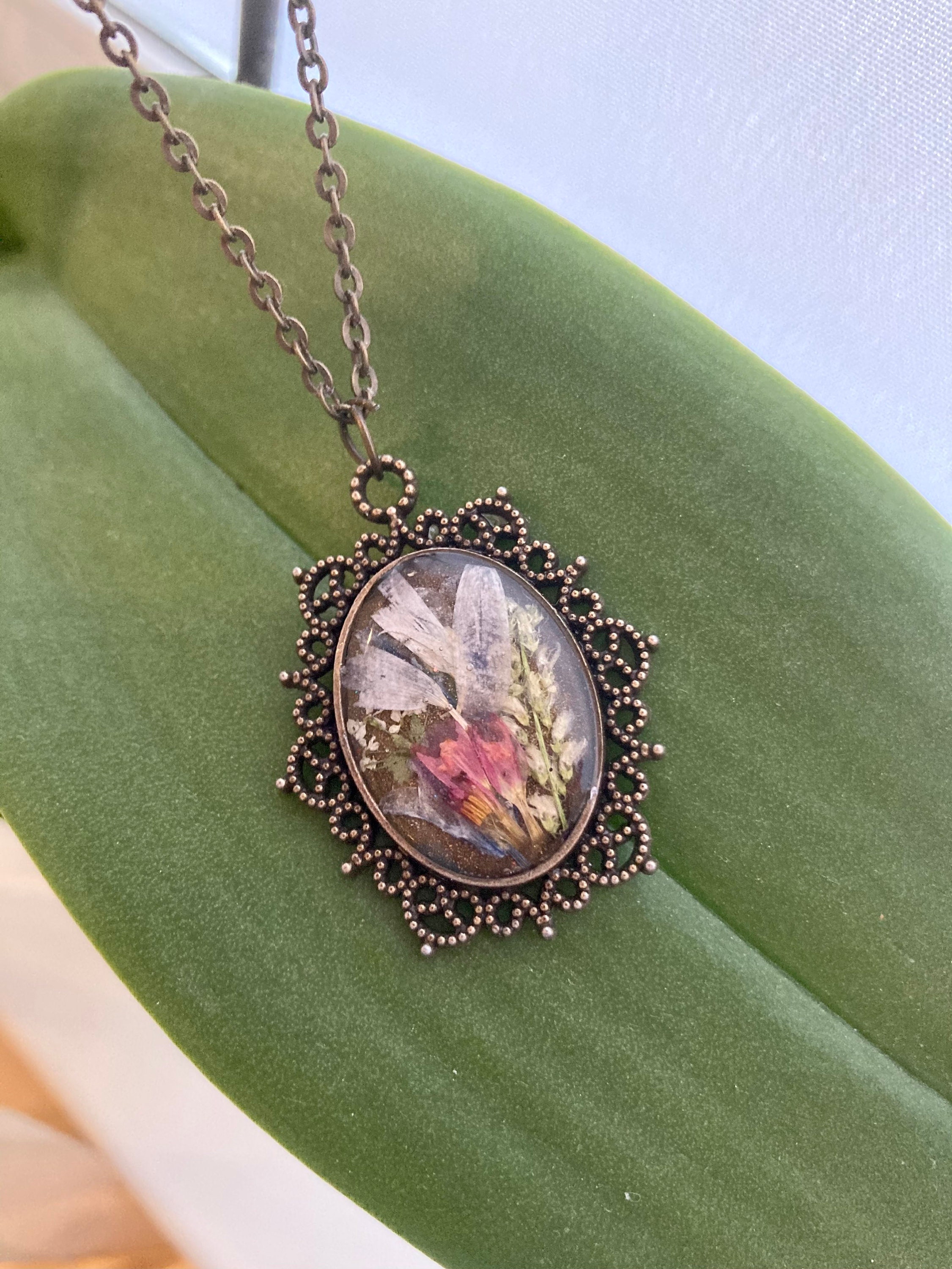 Dried Flower Jewelry Dried Plant Jewelry Real Plant Jewelry Real Plant