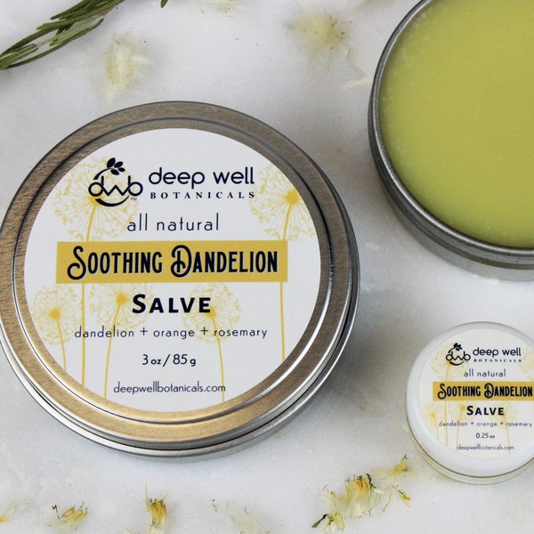 Soothing Dandelion Salve | Herbal Balm | Natural | Infused Oil | Essential Oils | Charity