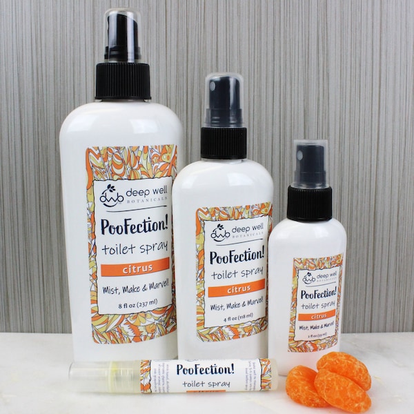 PooFection! Toilet Spray | Citrus | Poo Spray | Bathroom Deodorizer | Natural | Charity