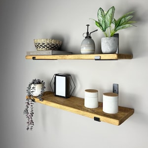 Floating Shelves Set of 2 | Rustic Farmhouse Kitchen Shelf | Handmade Wooden Shelves | Ships from USA