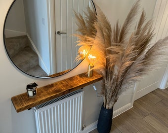 Rustic Radiator Shelf: Solid Wood / Handmade / Hallway Table / Radiator Cover