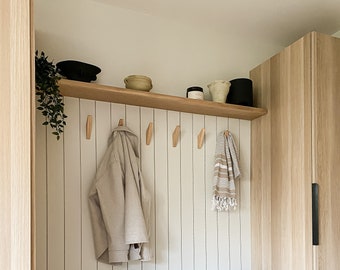 Solid Oak Floating Shelf (Concealed Brackets Included / Kitchen Shelf / Utility Shelf / Boot Room Shelf / Wooden Shelf)