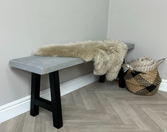 Rustic, Solid Wood, Handmade A-Frame Bench. A frame legs. (Dining Bench, Bench Seat)