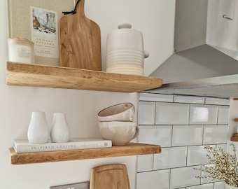 Rustic, Solid Wood Floating Shelf (25mm thickness) - Kitchen Shelf / Office Shelf / Bedroom Shelf / Thin Shelf / Wooden Shelf