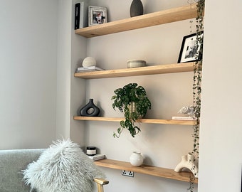 Solid Oak, Hand-made Alcove Shelf. (Living Room Shelf / Nook Shelf / Wooden Shelf / Oak Shelf)