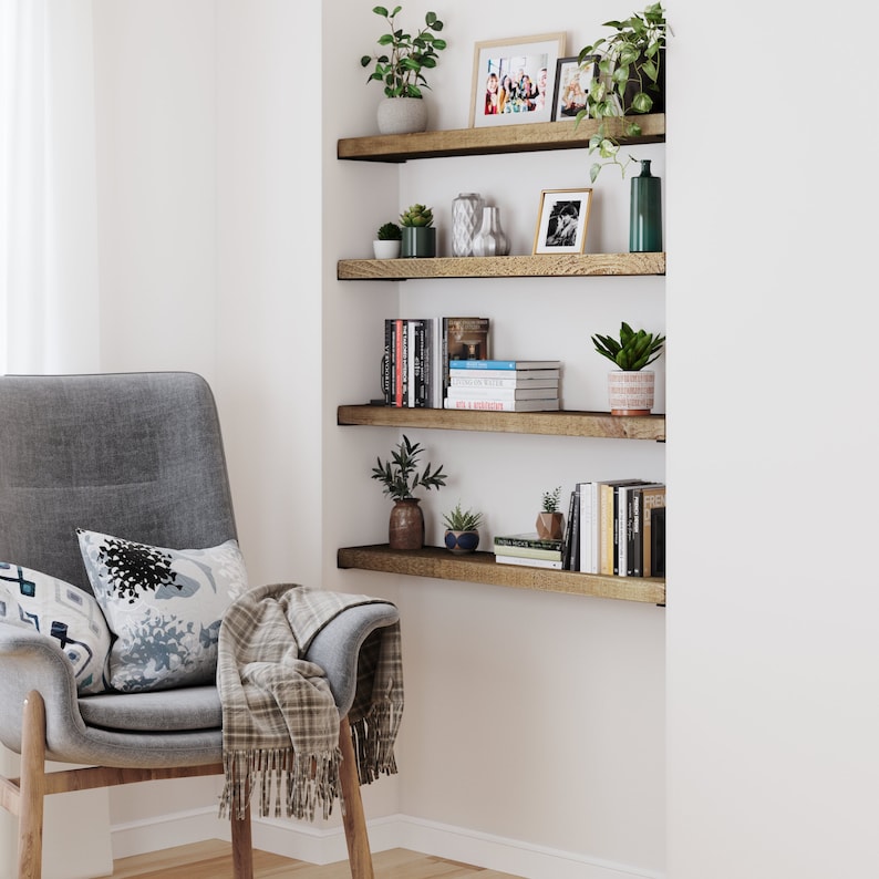 Rustic, Handmade Alcove Shelf. (Living Room Shelf / Nook Shelf / Wooden Shelf) image 2