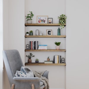 Rustic, Handmade Alcove Shelf. (Living Room Shelf / Nook Shelf / Wooden Shelf) Light Rustic