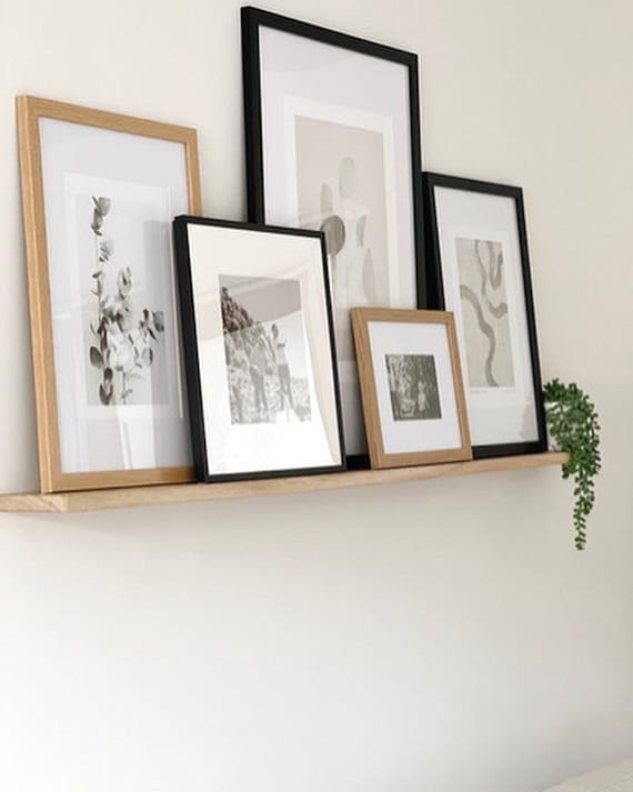 Solid Oak Floating Picture Shelf (Living Room Shelf / Bedroom Shelf / Photo Shelf)