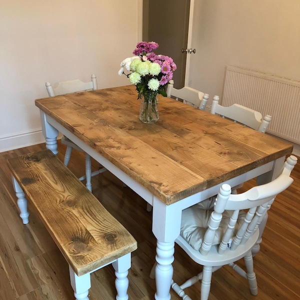 Farmhouse Dining Table - Etsy UK