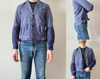 1940s Blue French Work Jacket Cyclist, Size XS/S - Etsy