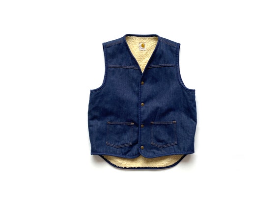 Size L | 70s Vintage Carhartt Blue Denim Sherpa Pi