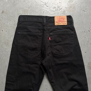 vintage Levis jeans, 90s Levi&#39;s 535 black faded denim pants, size W 29 L 30