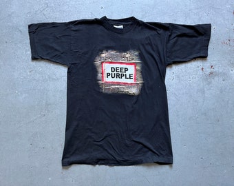 90s Deep Purple Single Stitch 50/50 Paper Thin Turbogadget Hard Rock Heavy Metal T Shirt Size L