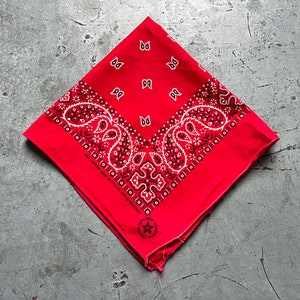 Vintage Wamcraft Bandana Made in the USA Red Paisley Design