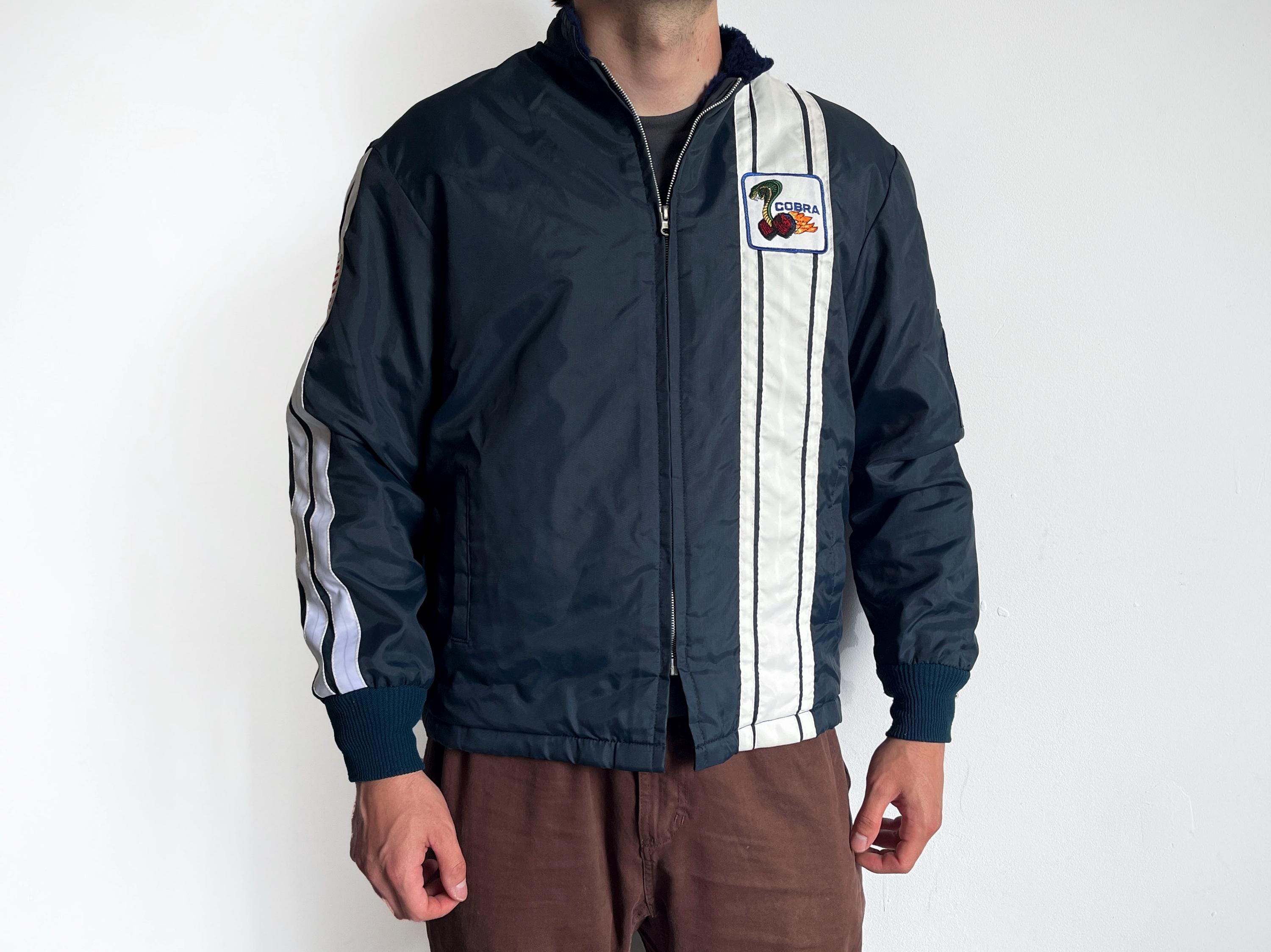 Ford Cobra Racing Jacket, Vintage 80s Great Lakes Sportswear Navy