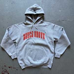 90s vintage Lee blank Beech Grove double hooded grey hoodie made in USA lot