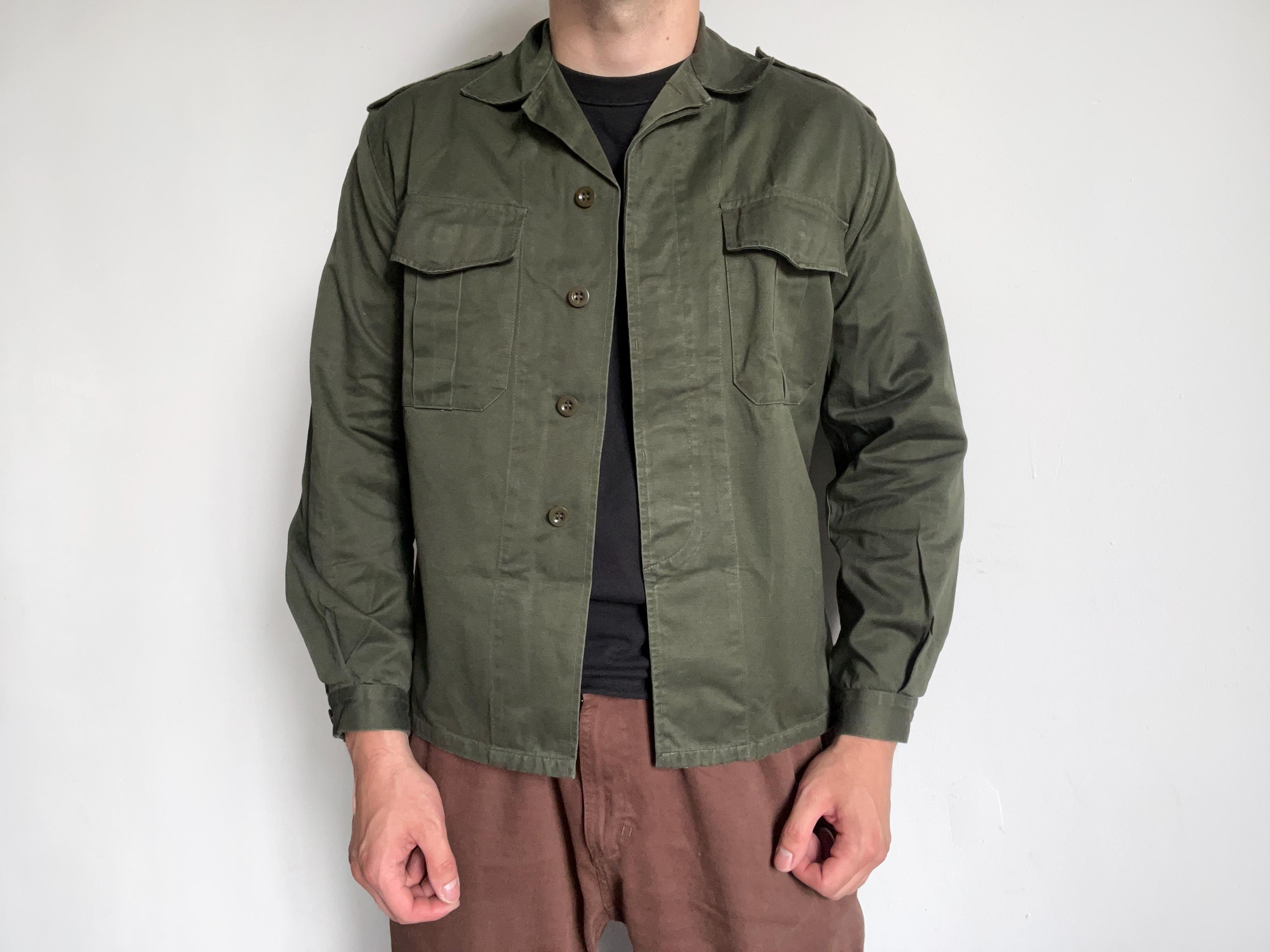 80s Army Shirt, Vintage 1981 Belgian Military ABL Combat Fatigue 
