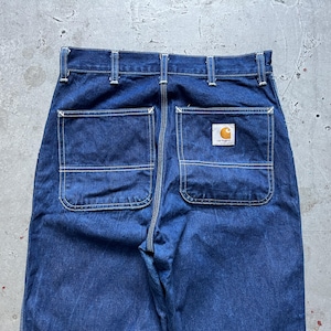 Carhartt simple pants, vintage Work in Progress, blue faded stonewashed denim work jeans trousers, size 29 x 34
