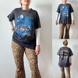 90s vintage Harley Davidson Legends live where legends roam Holoubek worn super sun faded black distressed biker t shirt made in USA lot