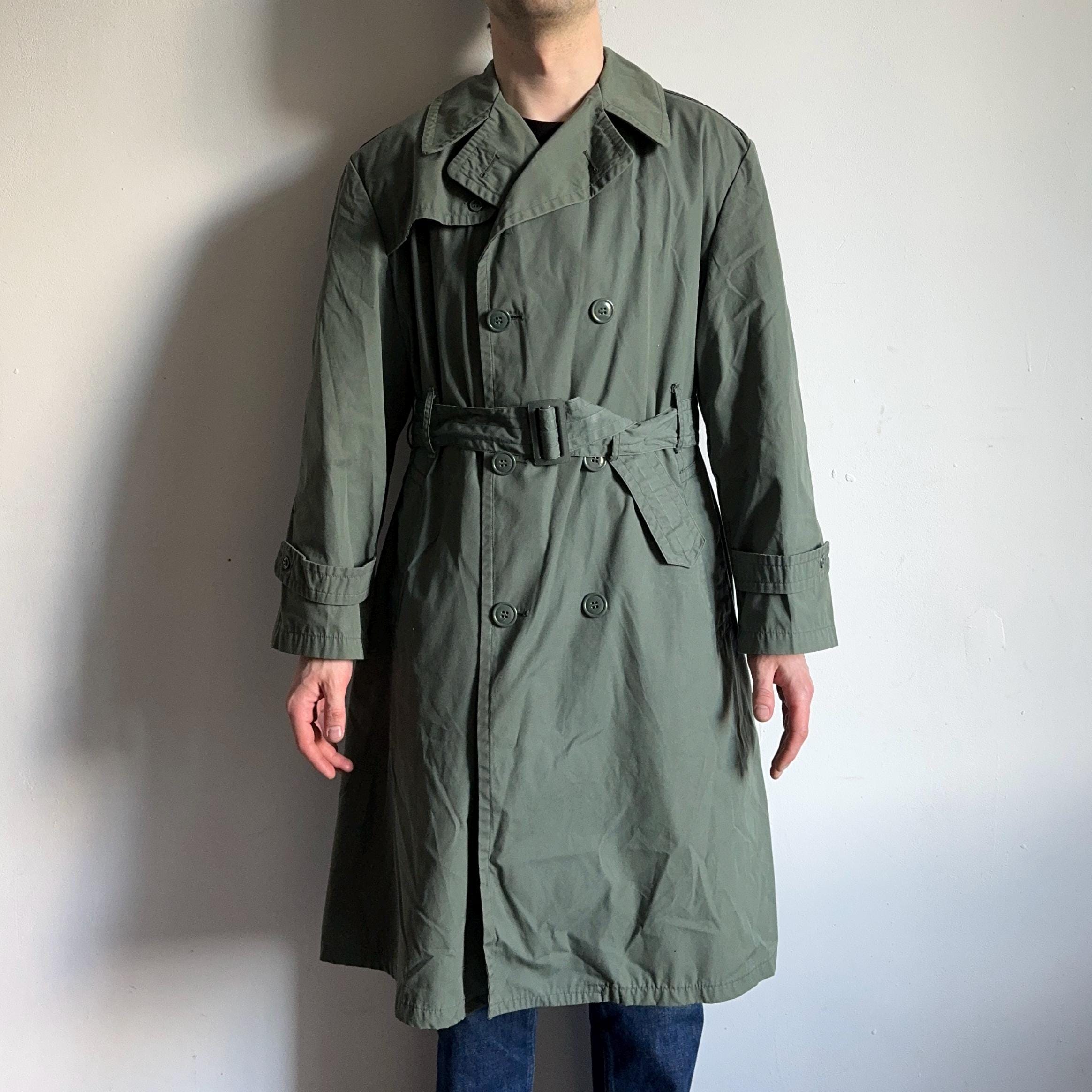 70s イタリア製 レインコート ヴィンテージ military 軍 coat 70s Vintage U.s.army Dated 1974 Green Military Trench Raincoat