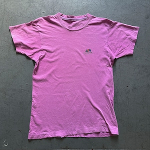 60s vintage t-shirt, Fruit of the Loom chest logo blank pink single stitch tee, size S