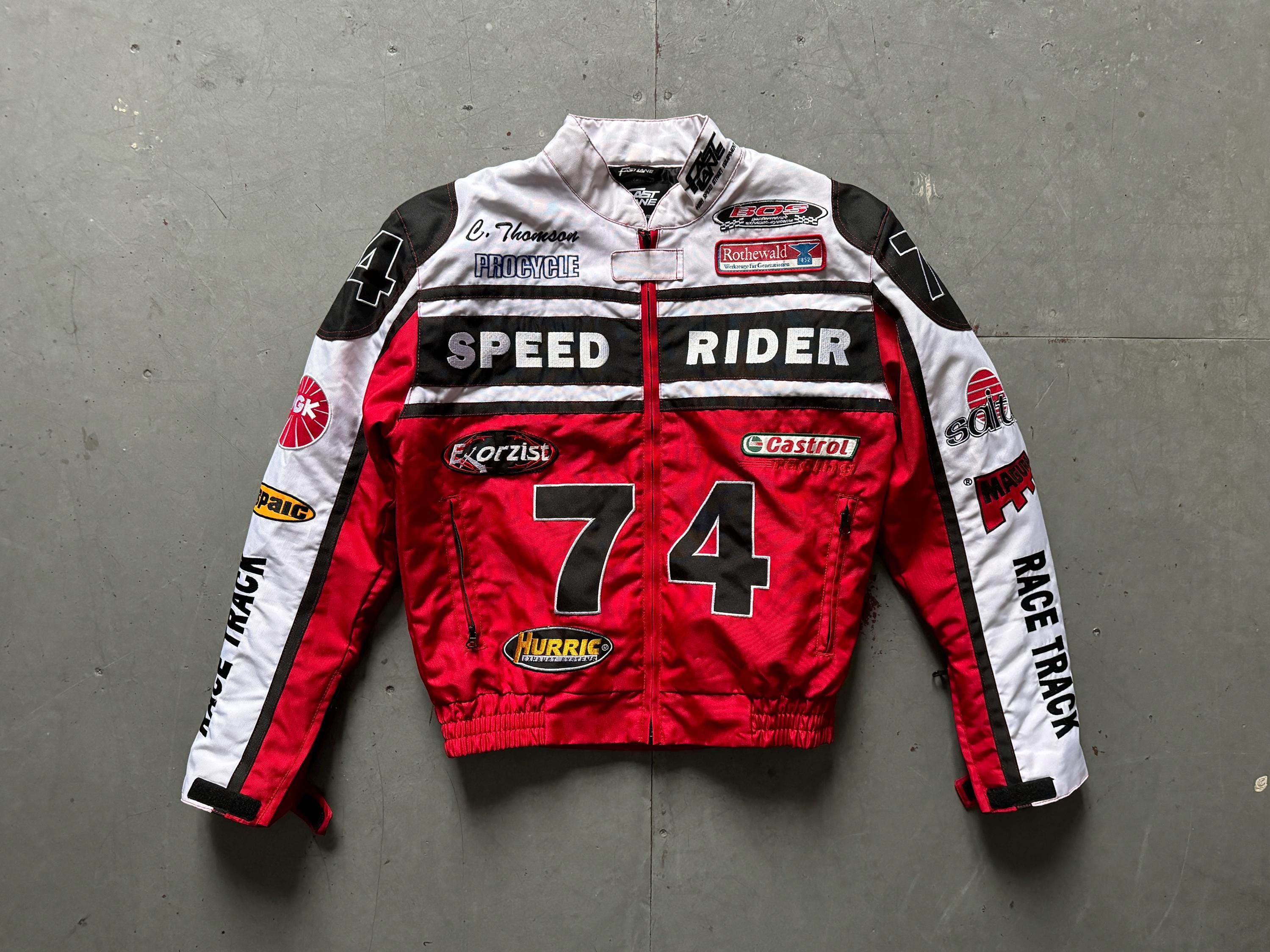 00s Y2K Fast Lane Speed Freak Racing Bomber High Speed 00s Y2K Fast Lane Speed Freak Racing Bomber High Speed