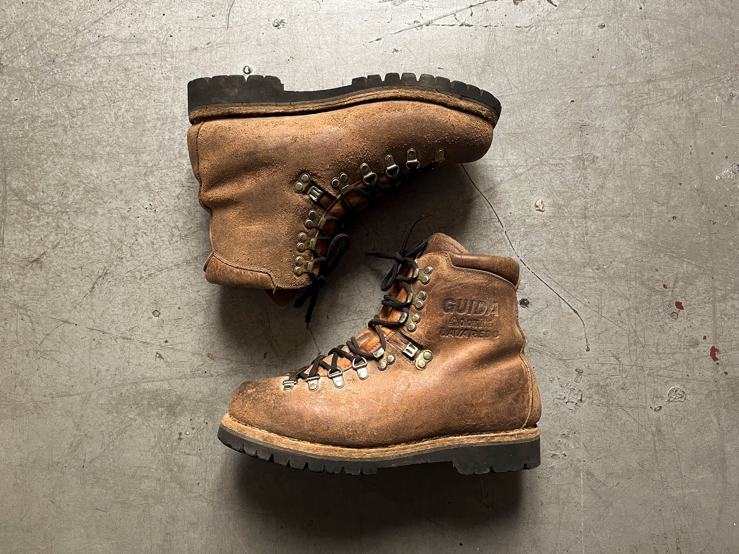 70s 80s Vintage Guida Dolomite Lavaredo Brown Leather