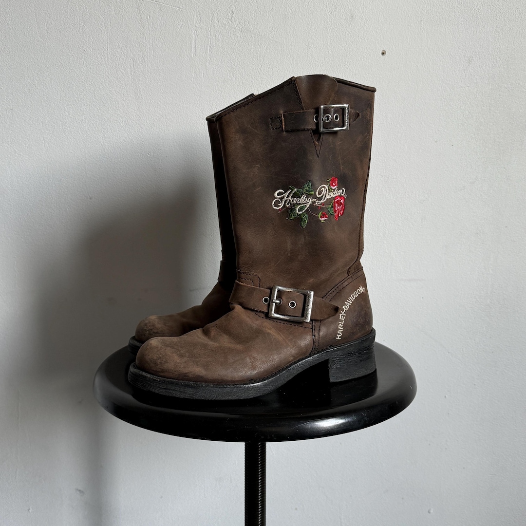 00’s Harley-Davidson ワークブーツ y2k Vintage Men's Harley Davidson Boots Y2K Chunky Black Leather