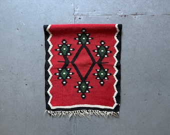 vintage geometric southwestern hand woven blanket red rug carpet lot