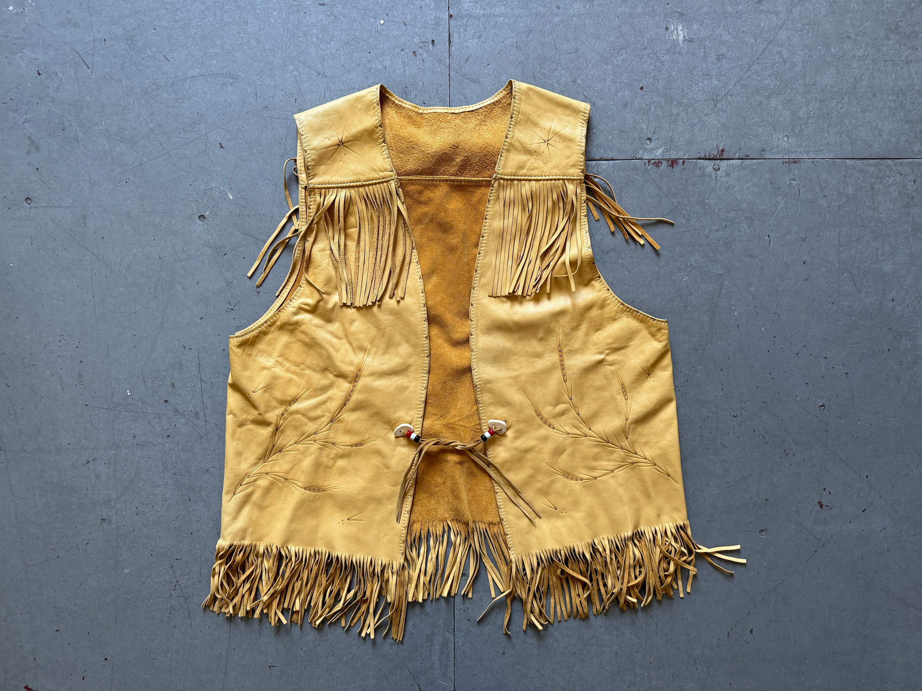 輝い Lot 60s 70s Vintage Camel Deerskin Super Soft Leather Biker ジャケット・アウター