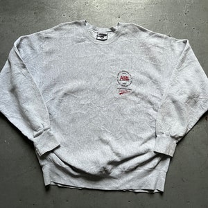 vintage Lee sweatshirt, 90s ABB  union made heavyweight gray crewneck pullover, made in USA, size 2XL