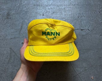 90er Jahre Vintage Mann Ölfilter Auto Racing gelb 6 Panel Snapback Dad Hat Cap