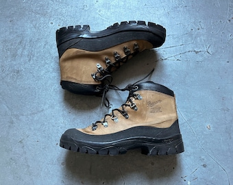 00er Vintage Danner Combat Hiker Crater Rim Braune Lederstiefel, hergestellt in den USA, Größe Herren US 10,5 W, EU 44, 45