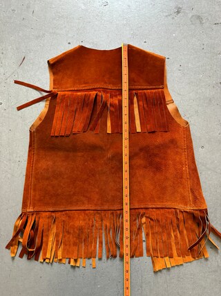 Generisch Hippie - Gilet Da Uomo In Pelle Scamosciata, Con