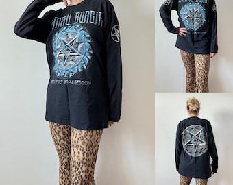 00s vintage y2k Dimmu Borgir Death Cult Armageddon black metal longsleeve t shirt size marked L lot