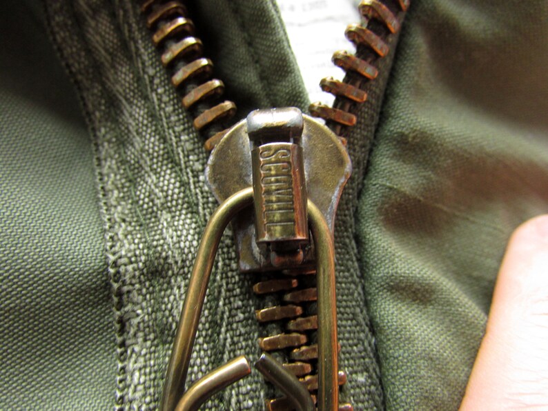 80s Vintage US Army Military M65 Olive Green Field Jacket Coat Scovill