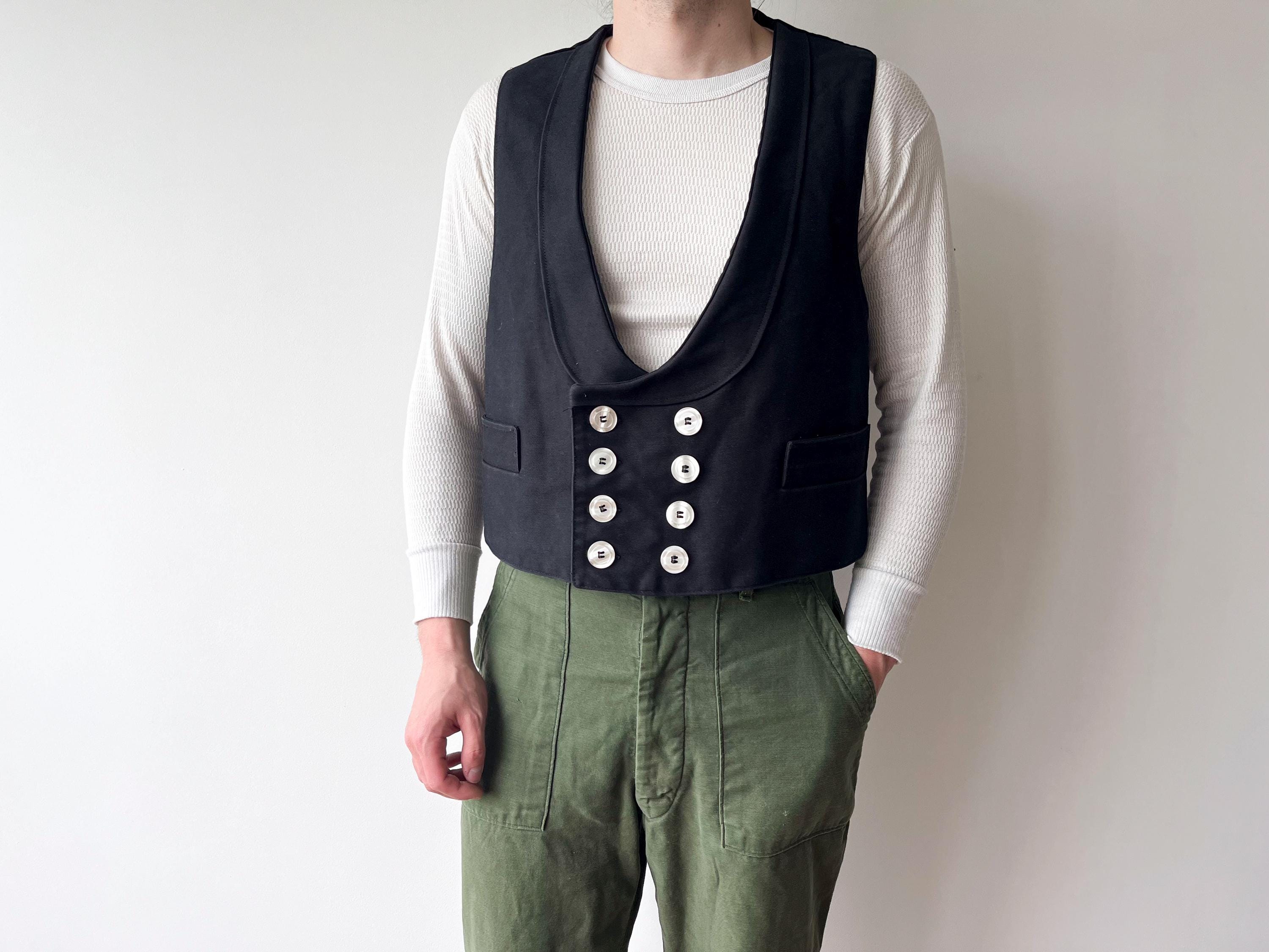 Vintage French Workwear Vest - Etsy