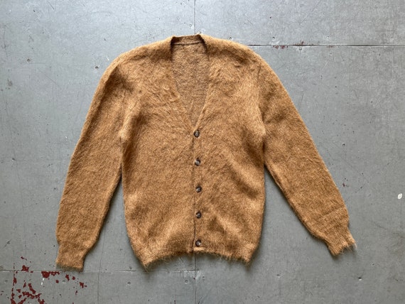 Lot 50s 60s Vintage Mohair Wool Beige Long Fuzzy Sweden Cardigan 