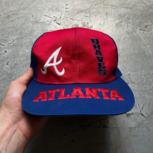 Atlanta Braves-hoed, vintage Drew Pearson MLB-honkbalblauwrode snapbackpet uit de jaren 90