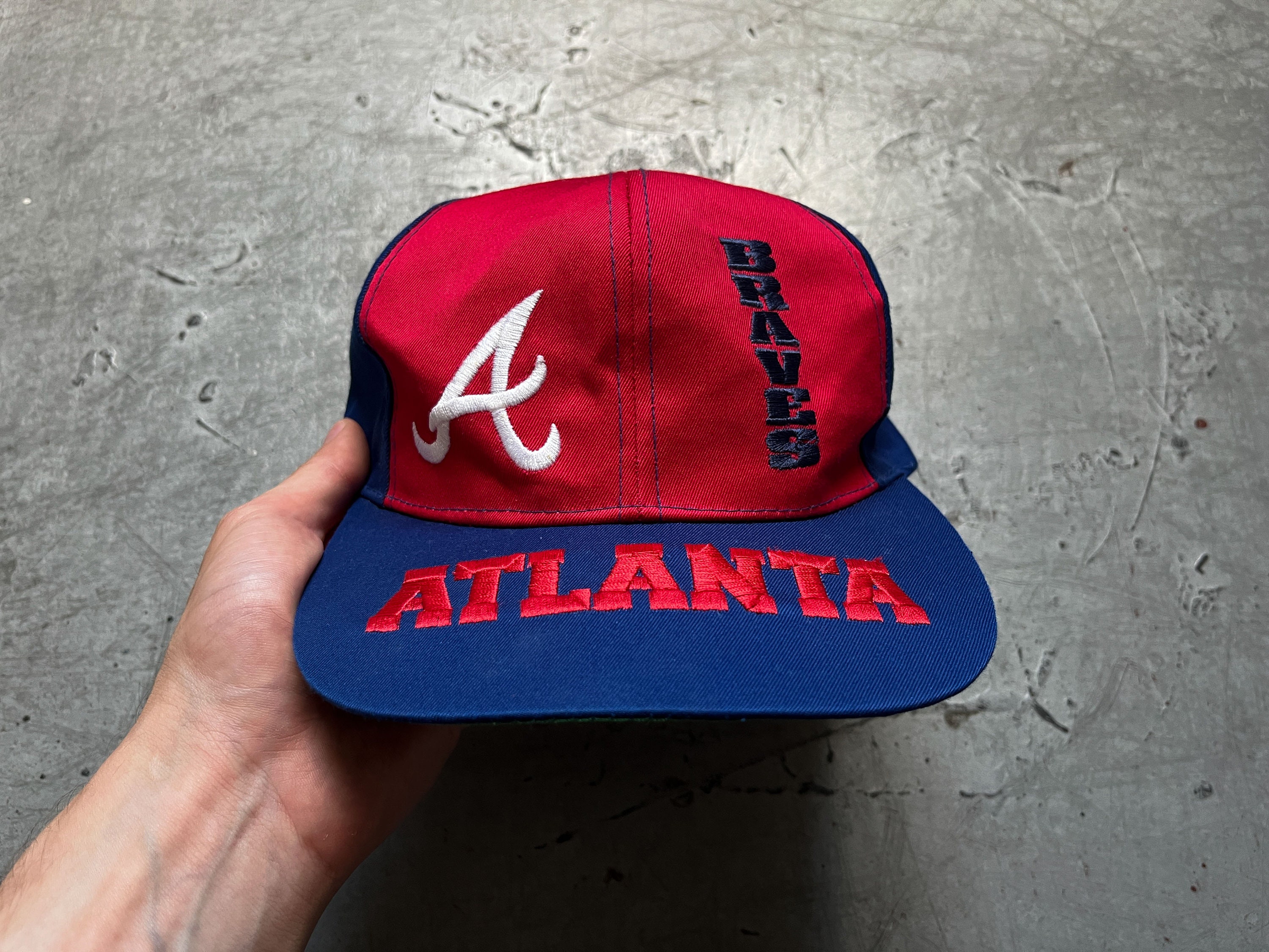 Vintage American Needle Atlanta Braves Plain Logo Snapback Hat MLB