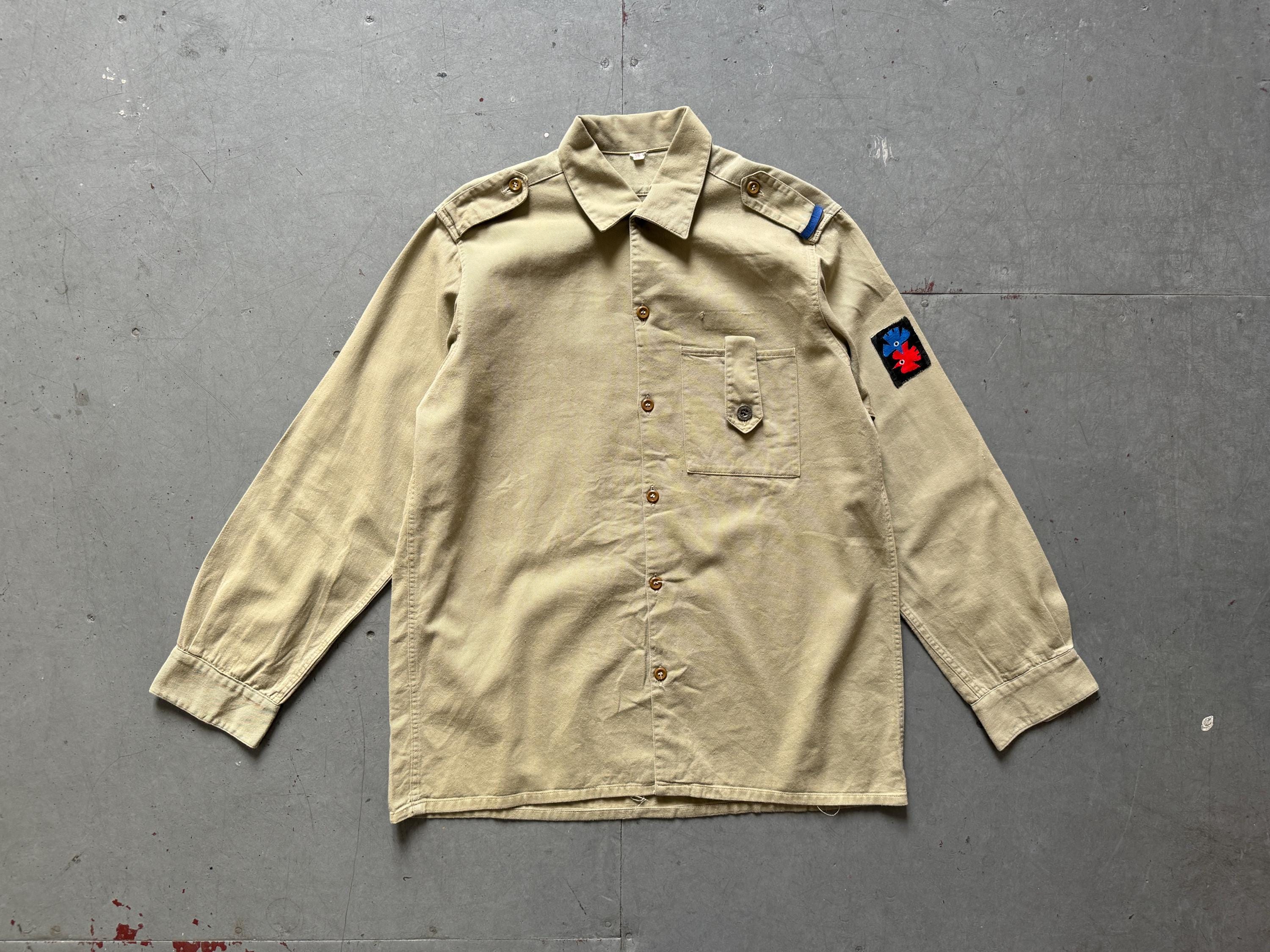 トップス 1950s French Army Field Officer Shirt French Army 1950s OFFICER DRESS SHIRT ~ Luxurious Beige
