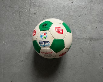 90s Vintage UEFA Euro Championship Football Soccer 1996 England Lion Fuji Promo Mini Ball Prop Fan Souvenir