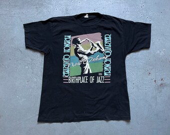 Vintage 80's New Orleans Jazz Blue T Shirt Size S - Etsy