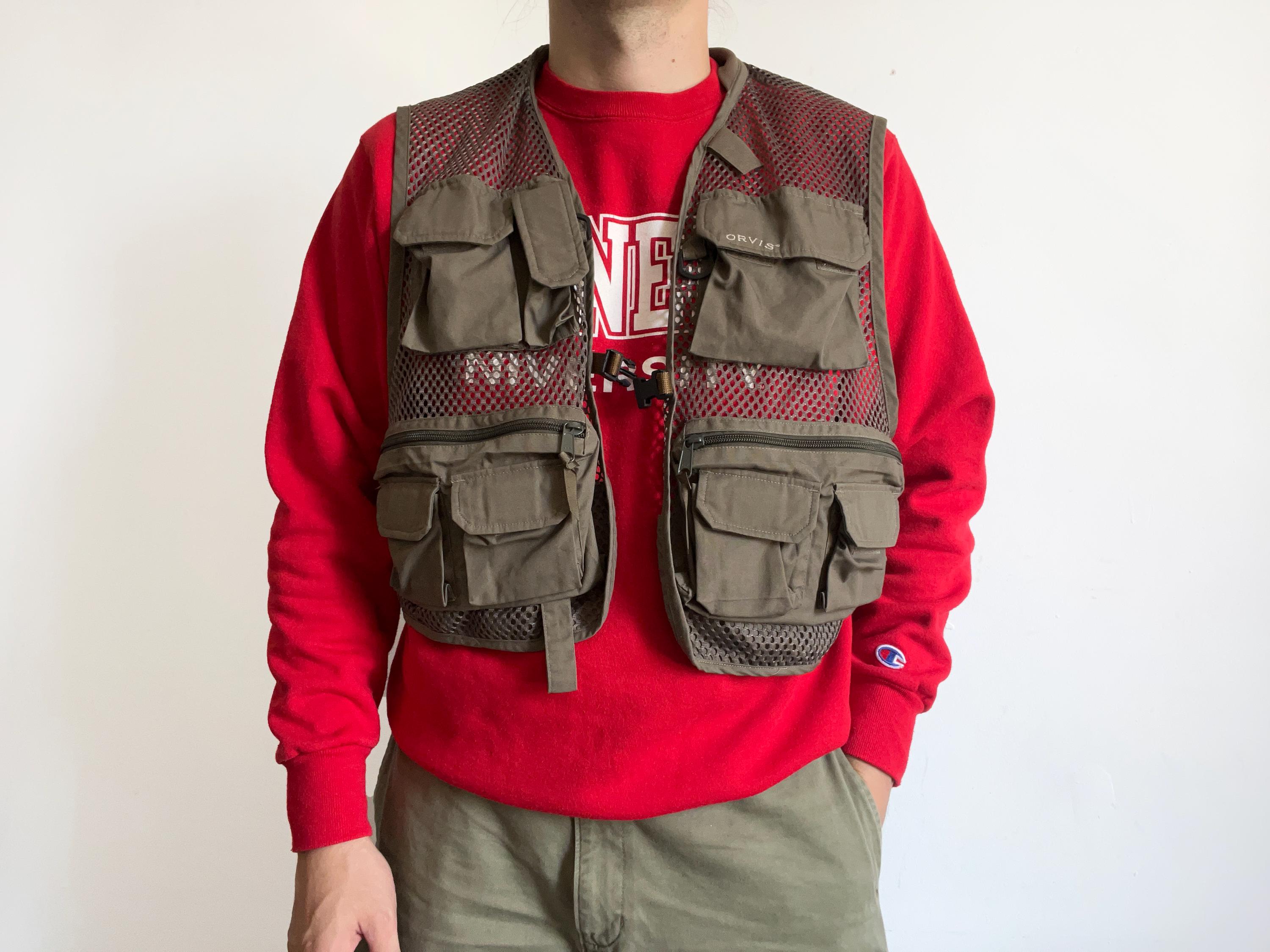 Vintage ORVIS Gilet beige gilet de pêche à la mouche multi