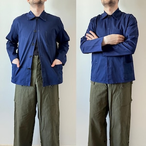 vintage German blue workwear sanfor cotton work jacket chore coat French size fits like mens M lot