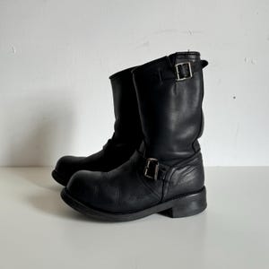 Primeboots engineer tall boots black leather vintage work motorcycle biker shoes safety toe size womens US 6,5 lot